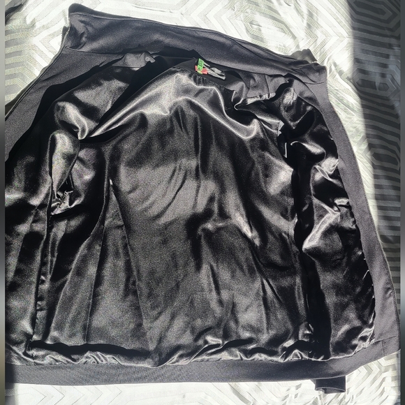 Zara Man black medium light tech jacket, wind guard, chrome zippered hoodie - Picture 2 of 4